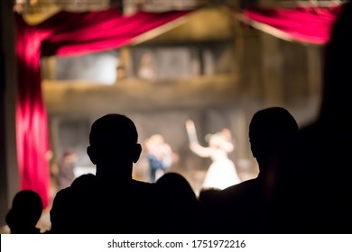 Audience In The Theater Watching A Play