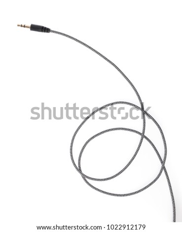 audio cable isolated on white background.