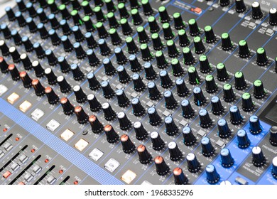 Audio Control Buttons Sound Control Hi Fi System The Audio Equipment, Control Panel Of Digital Studio Mixer 