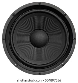 Audio equipment, speaker on white background