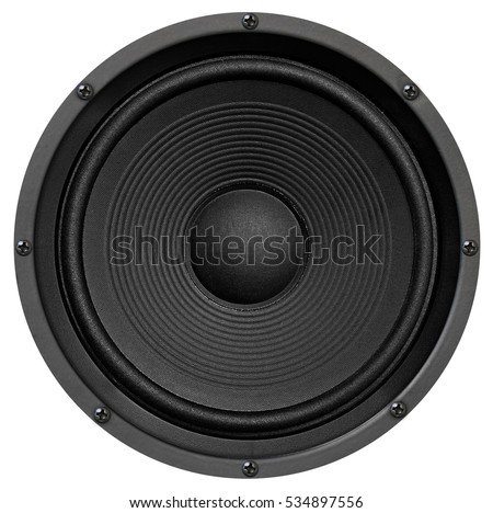 Audio equipment, speaker on white background