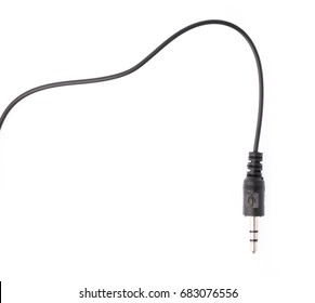 Audio Mini Jack Cable for microphone isolated on white background
