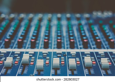 Audio Mixer, Music Equipment, Vintage Film Style