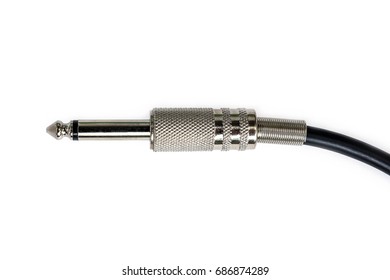Audio plug  microphone with cable connector isolated on white background