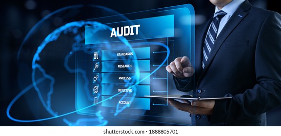 Audit Auditor Financial Service Compliance Concept On Screen.