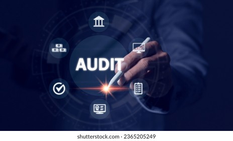 Audit on virtual screen, concept of auditing, auditing, accounting and finance of a business company - Shutterstock ID 2365205249
