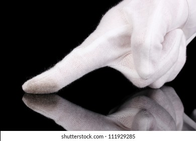 white dusting gloves