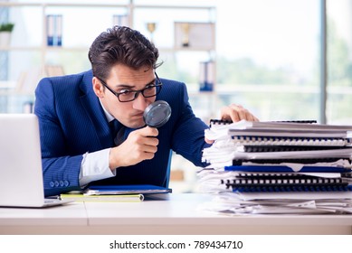 Auditor looking for errors in the financial statements