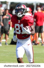 Aug 18, 2021; Tampa, FL USA;  Tampa Bay Buccaneers Wide Receiver Antonio Brown (81) Runs After A Catch During NFL Training Camp.