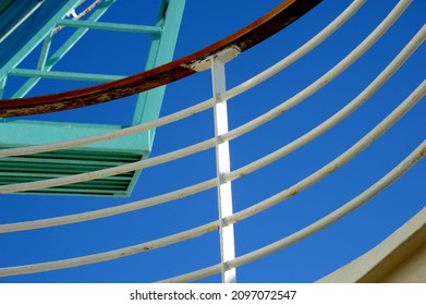Aug. 21 2018 Abstract cruise ship interior deck beautiful blue sky
