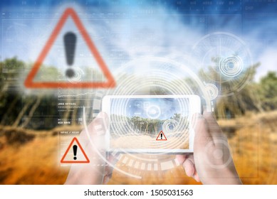 Augmented Reality device using smart technology, mixing virtual and augmentation reality through the application of artificial intelligence and computer AI tech assistance for avoiding harmful hazards