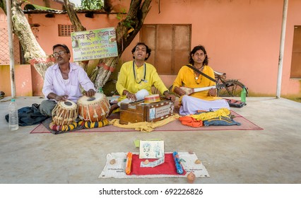 August 05,2017.Indian Folk Singers Perform At Bolpur, West Bengal,India. 