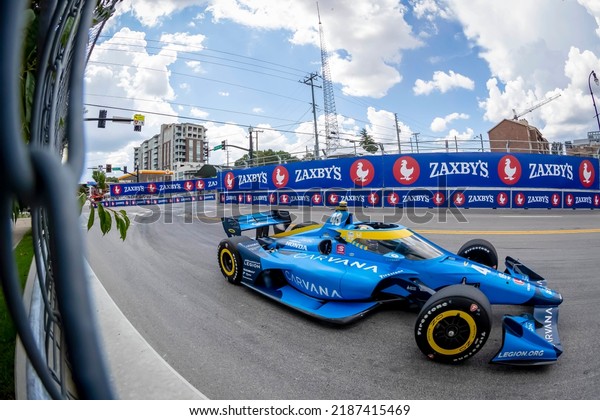 August 06, 2022 - Nashville, TN, USA: JIMMIE JOHNSON\
(48) of El Cajon, California  travels through the turns during a\
practice for the Big Machine Music City Grand Prix on the Streets\
Of Nashville 