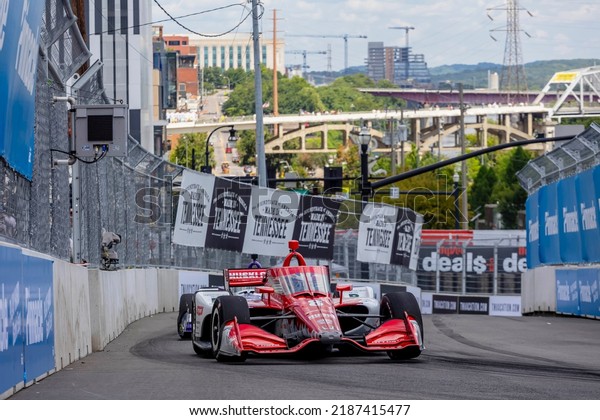 August
06, 2022 - Nashville, TN, USA: MARCUS ERICSSON (8) of Kumla, Sweden
travels through the turns during a practice for the Big Machine
Music City Grand Prix on the Streets Of
Nashville