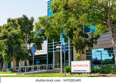 August 1, 2019 Redwood City / CA / USA - Shutterfly headquarters located in Silicon Valley; Shutterfly, Inc. is an American Internet-based company specializing in image-publishing services