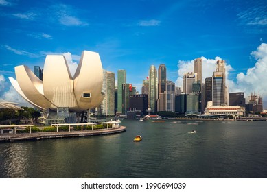 August 10, 2018: artscience, a museum within the integrated resort of Marina Bay Sands at Central Area in Singapore, was Opened on 17 February 2011 and is the first ArtScience museum of the world.