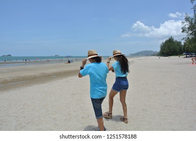 August 12, 2015  People Come To Visit At Suan Son Pradipat Beach The Beach Is The Same As Hua Hin. But At Different Places. It Is Separated By Khao Takiab, A Relatively Private Beach.