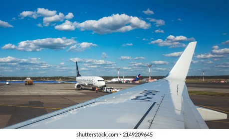 August 14, 2018, Moscow, Russia. Planes At Domodedovo International Airport.