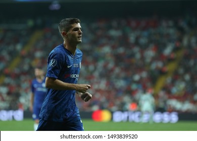 AUGUST 14, 2019 - ISTANBUL, TURKEY: Christian Pulisic Beautiful Close-up Portrait. UEFA Super Cup Liverpool - Chelsea