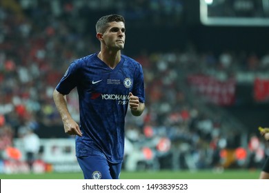 AUGUST 14, 2019 - ISTANBUL, TURKEY: Christian Pulisic Beautiful Close-up Portrait. UEFA Super Cup Liverpool - Chelsea