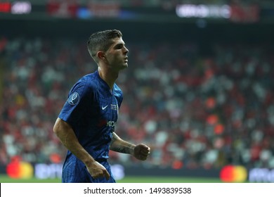 AUGUST 14, 2019 - ISTANBUL, TURKEY: Christian Pulisic Beautiful Close-up Portrait. UEFA Super Cup Liverpool - Chelsea