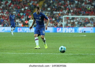 AUGUST 14, 2019 - ISTANBUL, TURKEY: Mason Mount Passes The Ball Ahead With Spectacular Move. UEFA Super Cup Liverpool - Chelsea