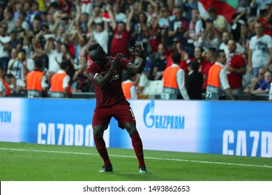 AUGUST 14, 2019 - ISTANBUL, TURKEY: Sadio Mane Beautiful Portrait Celebrating Scored Goal. Happy Emotions. UEFA Super Cup Liverpool - Chelsea