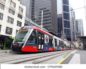 August 14, 2020: Townhall, Sydney: Light Rail Of Sydney, Australia.