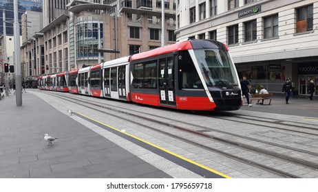 August 14, 2020: Townhall, Sydney: Light Rail Of Sydney, Australia.