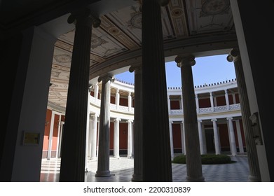 August 15, 2022. Scenic Atrium View Of The Neoclassical Záppeion Mégaro A Palatial Historic Building Used As A Conference And Exhibition Center In Athens, Greece. 