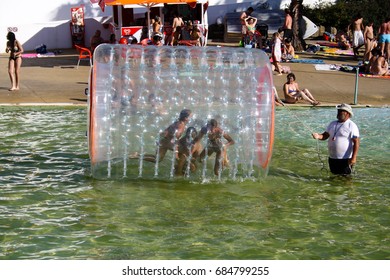 August 16th, 2011, Castanheira De Pera, Portugal - Praia Das Rocas, A Huge Public Swimming Pool In The Middle Of The Countryside. 