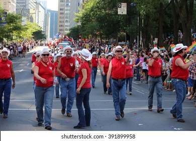 August 18, 2013 - Montreal, Quebec, Canada - Gay Pride Parade Moves Along Boulevard Rene Levesque.