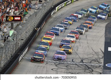 August 19, 2017 - Bristol, Tennessee, USA: Erik Jones (77) Leads The Field To The Green Flag To Start The Bass Pro Shops NRA Night Race At Bristol Motor Speedway In Bristol, Tennessee.