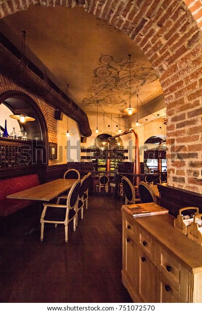 August 2017 Ukraine Chernivtsi Interior Restaurant Stock Photo