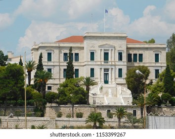 August 2018, Piraeus, Greece. The Naval Cadet School, Of The Hellenic Navy