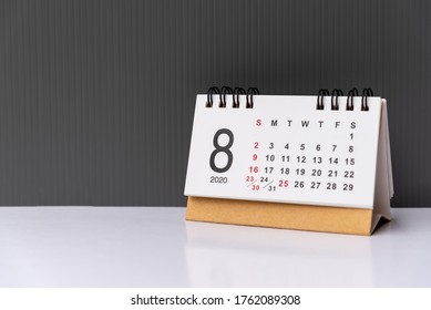 August 2020 Calendar Grey Backgrounds