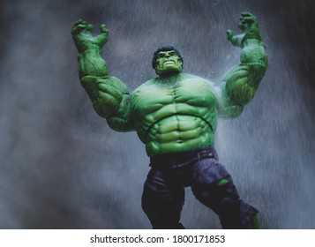 AUGUST 21 2020: The Hulk In Rage From The Marvel Comics And The Avengers - Hasbro Action Figure