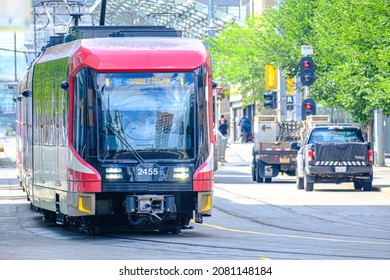 August 22 2022 - Calgary Alberta Canada - Calgary Transit LRT Train