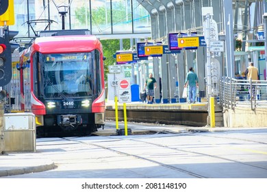 August 22 2022 - Calgary Alberta Canada - Calgary Transit LRT Train