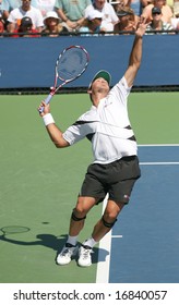 August 25, 2008 - US Open, New York: Ivan Navarro Of Spain Completing A Serve