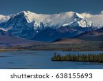 AUGUST 26, 2016 - Lakes of Central Alaskan Range - Route 8, Denali Highway, Alaska,a dirt road offers stunning views of Mnt. Hess Mountain, & Mt. Hayes and Mnt. Debora, Alaska