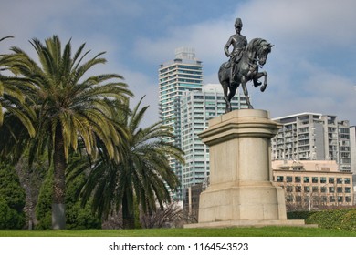 August 26, 2018 Melbourne Australia  Bronze Statue Of The Marquis Of Linlithgow, John Adri An Lewis Hope The Earl If Hopetoun, The First Governor General Of Australia.