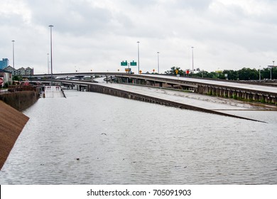 August 27, 2017, Houston, Texas: US 59 flooded from hurricane Harvey rains.