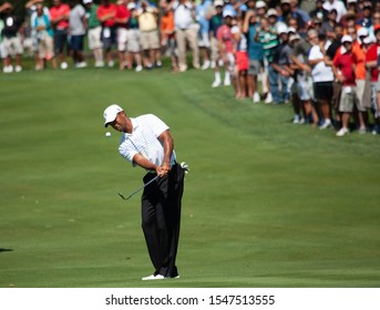 August 29 2012 Verona NY USA
Tiger Woods joins fellow Stanford room mate Notah Begay III at Atunyote golf course , Turning Stone Resorts for a charity golf outing. The two would win the tournament.