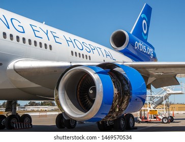 August 3rd, 2019. Oakland, California. The Orbis Flying Eye Hospital DC-10 Parked On The Tarmac For Tours. 