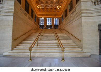 August 4th, 2020, Chicago, IL Grand Staircase, Interior Of The Great Hall, Chicago Union Station, Train Station