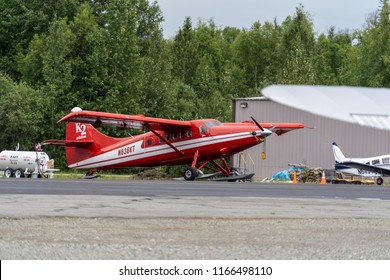 AUGUST 9 2018 - TALKEETNA, ALASKA: K2 Aviation, A Flightseeing And Glacier Landing Tourist Bush Plane Service. A Fatal Plane Crash Occurred In Denali National Park, Killing The Pilot And 4 Tourists