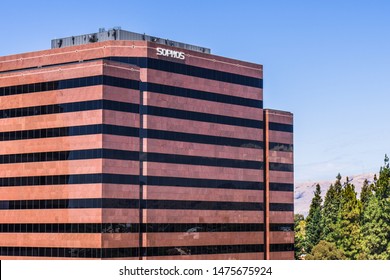 August 9, 2019 Santa Clara / CA / USA - Sophos Office In Silicon Valley; Sophos Group Plc Is A British Security Software And Hardware Primarily Focused On Providing Security Software To The Mid Market