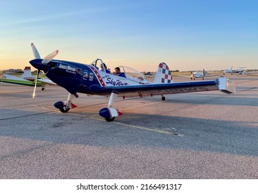 August 9 2021: A De Havilland Canada DHC-1 Chipmunk parked at Idaho Falls Regional Airport.