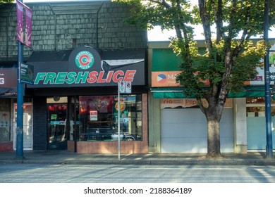 August 9 2022- FreshSlice Pizza Store In Fraser St. Vancouver, BC Canada